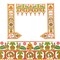 3 Pcs Indian Fabric Door Toran 39 Inch Peacock Shubh Labh Bhandarwal Hanging Valance Traditional Wall Decorative for Window Home Temple Decor Wedding Diwali Navratri Puja Housewarming Decor